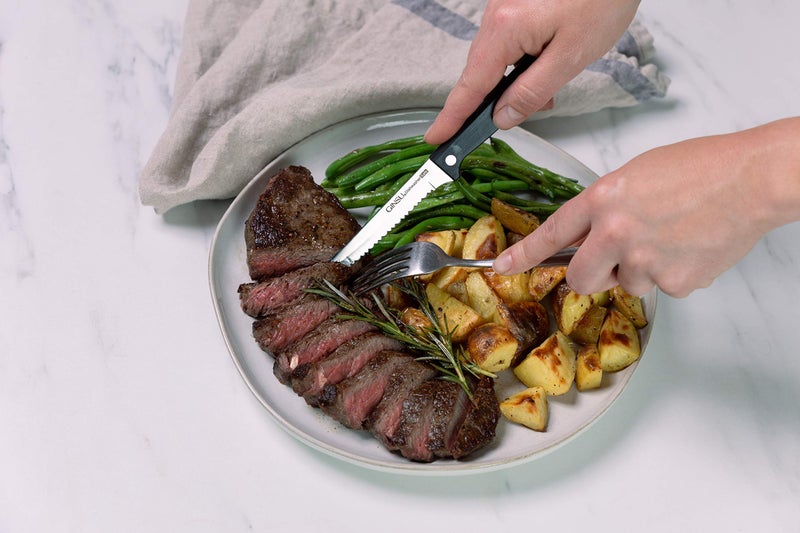 GINSU Kiso 6-Piece Black Steak Knife Set - Dishwasher Safe and Always Sharp - Image 2